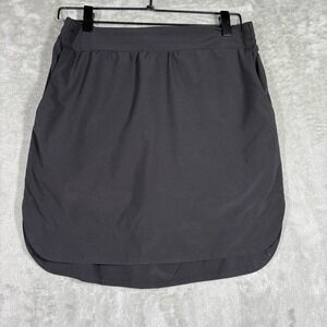 Athleta Excursion Skort Skirt Womens Medium Black Tennis Built In Shorts Pockets